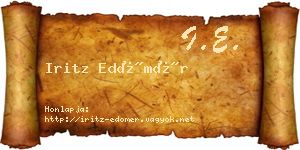 Iritz Edömér névjegykártya